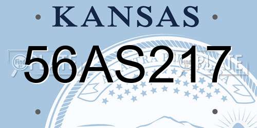 56AS217 Kansas License Plate