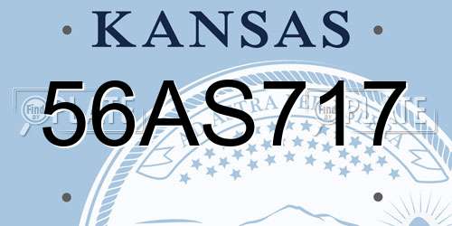 56AS717 Kansas License Plate