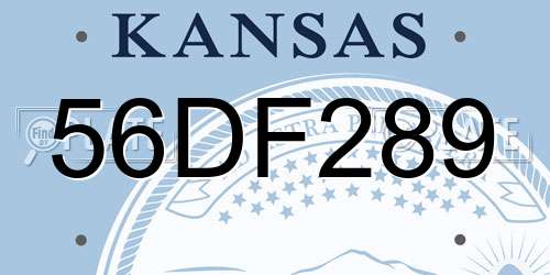 56DF289 Kansas License Plate
