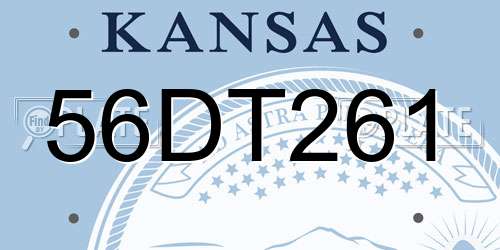 56DT261 Kansas License Plate