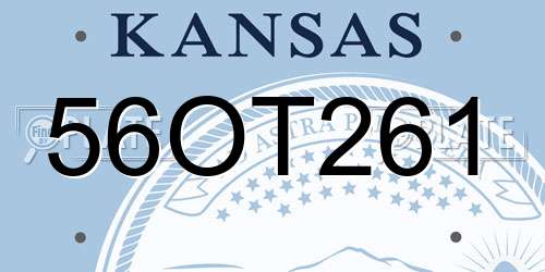 56OT261 Kansas License Plate