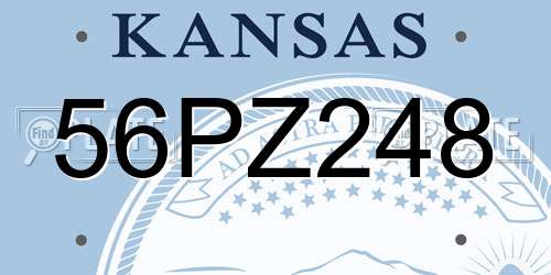 56PZ248 Kansas License Plate