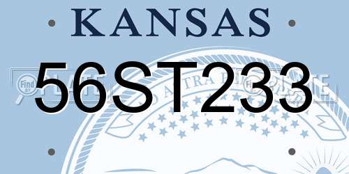 56ST233 Kansas License Plate