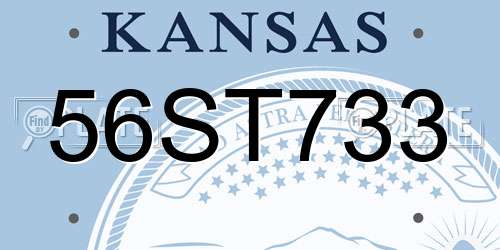 56ST733 Kansas License Plate