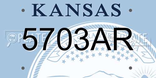 5703AR Kansas License Plate