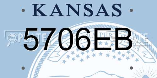 5706EB Kansas License Plate