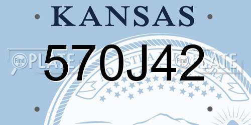 570J42 Kansas License Plate