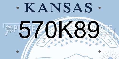 570K89 Kansas License Plate