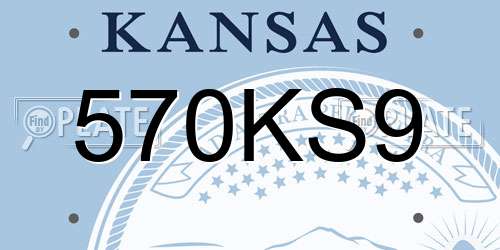 570KS9 Kansas License Plate
