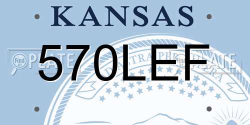 570LEF Kansas License Plate