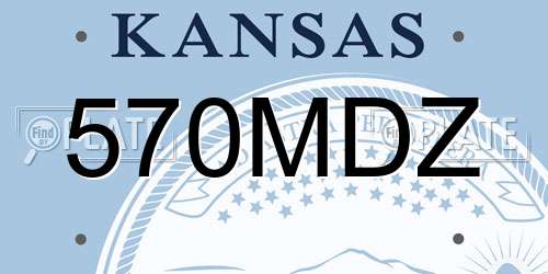 570MDZ Kansas License Plate