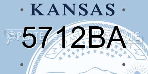 5712BA Kansas License Plate