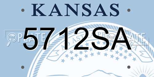 5712SA Kansas License Plate