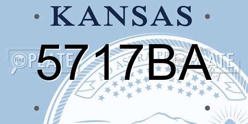 5717BA Kansas License Plate