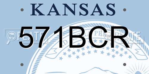 571BCR Kansas License Plate