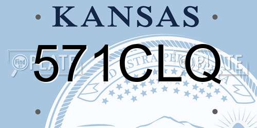 571CLQ Kansas License Plate