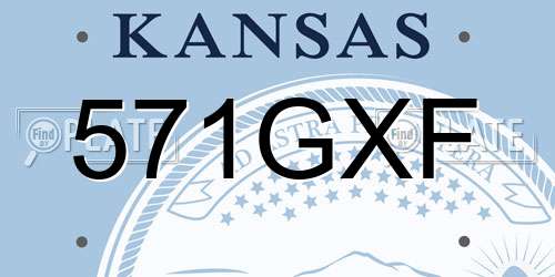 571GXF Kansas License Plate