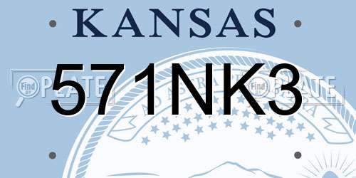 571NK3 Kansas License Plate