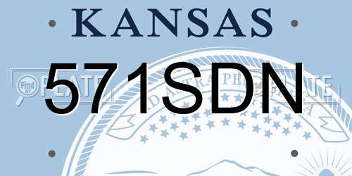 571SDN Kansas License Plate