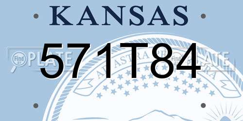 571T84 Kansas License Plate