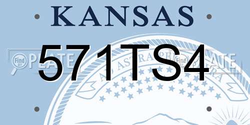 571TS4 Kansas License Plate