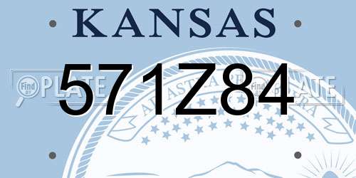 571Z84 Kansas License Plate