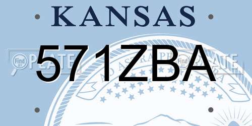 571ZBA Kansas License Plate