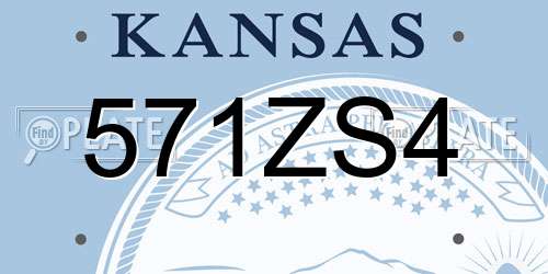 571ZS4 Kansas License Plate