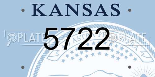 5722 Kansas License Plate