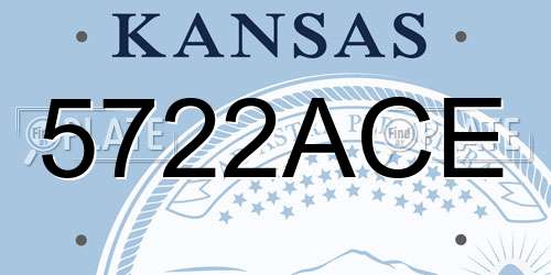 5722ACE Kansas License Plate