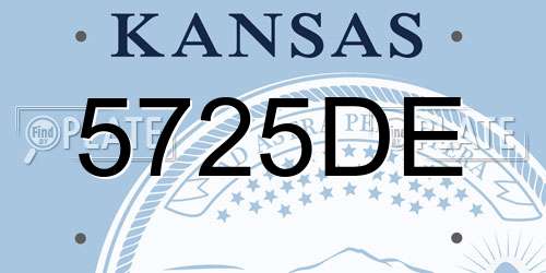 5725DE Kansas License Plate