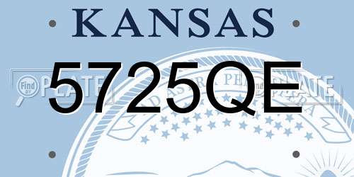 5725QE Kansas License Plate