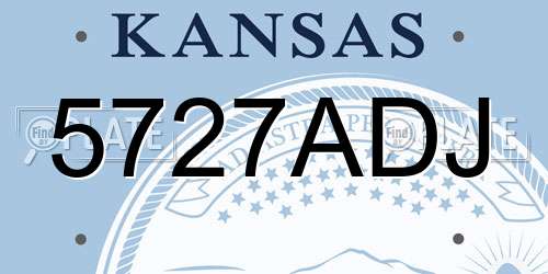 5727ADJ Kansas License Plate