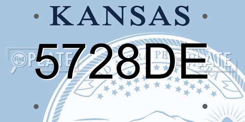 5728DE Kansas License Plate