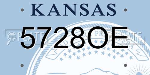 5728OE Kansas License Plate