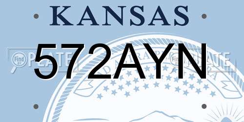 572AYN Kansas License Plate
