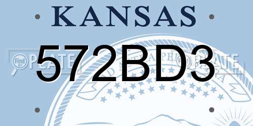 572BD3 Kansas License Plate
