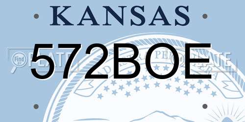 572BOE Kansas License Plate