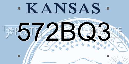 572BQ3 Kansas License Plate