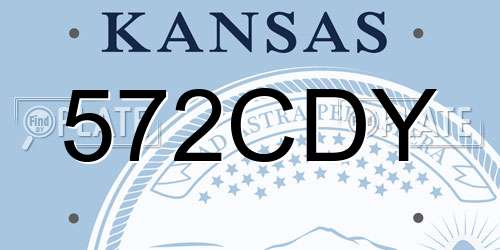 572CDY Kansas License Plate