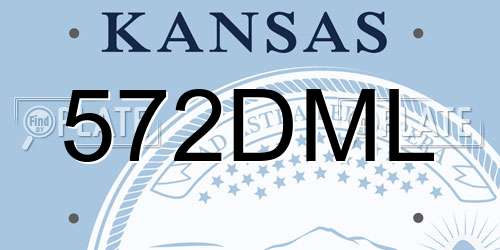 572DML Kansas License Plate