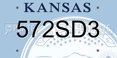 572SD3 Kansas License Plate