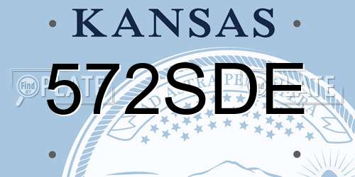 572SDE Kansas License Plate