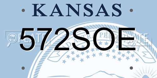 572SOE Kansas License Plate