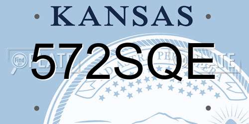 572SQE Kansas License Plate
