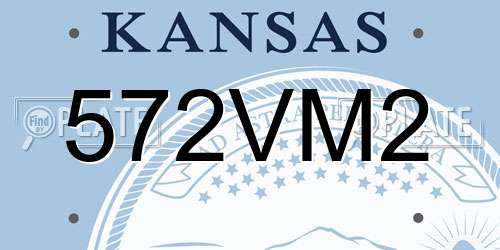 572VM2 Kansas License Plate