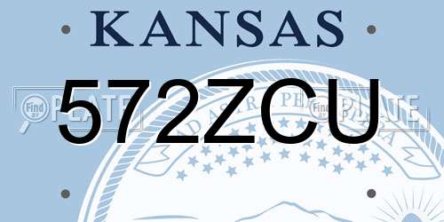 572ZCU Kansas License Plate