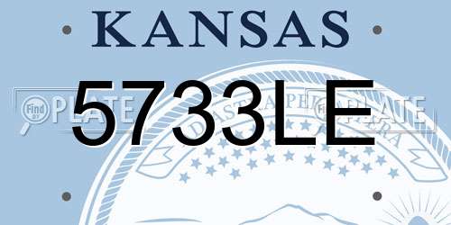 5733LE Kansas License Plate