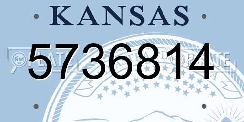 5736814 Kansas License Plate