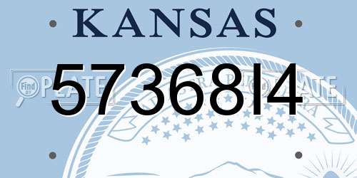 57368I4 Kansas License Plate